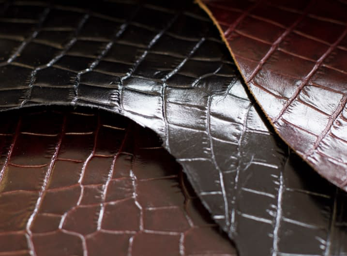 Crocodile embossed leather showing detailed pattern
