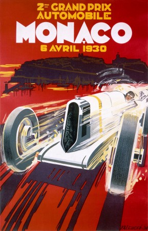 Monaco Grand Prix vintage poster art