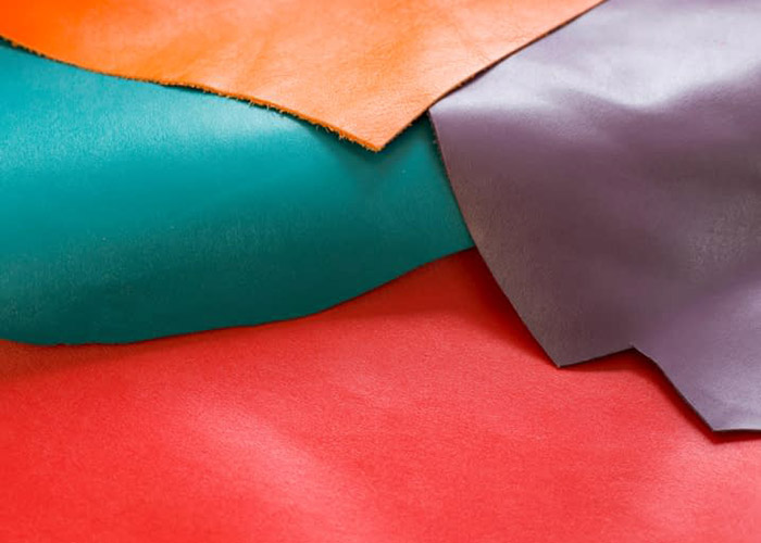 Dressed leather showing vibrant colors and smooth finish